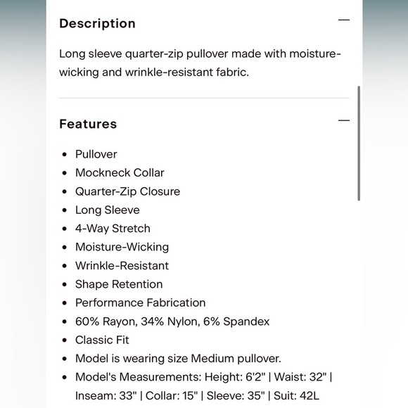 MIZZEN+MAIN Men's Proflex Quarter-Zip Heathered Light Blue Large - Picture 8 of 12